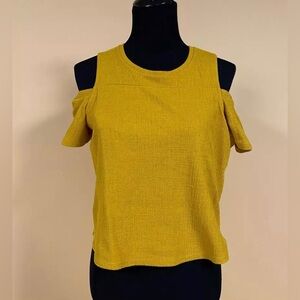 Madewell Yellow Mustard Skylark Cold‎ Shoulder Blouse Top Size Small